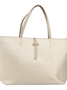 Salvatore Ferragamo Gancini Tote Bag Leather Gold Tone Auth bs31825